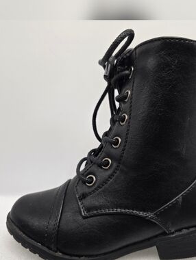 Black Link Beyonce-62K Girls Kids Size 8 Combat Boot Lace Up Zipper